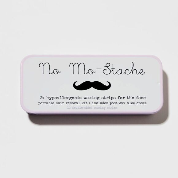 NIB No Mo-Stache (24) waxing strips portable kit - Picture 2 of 6